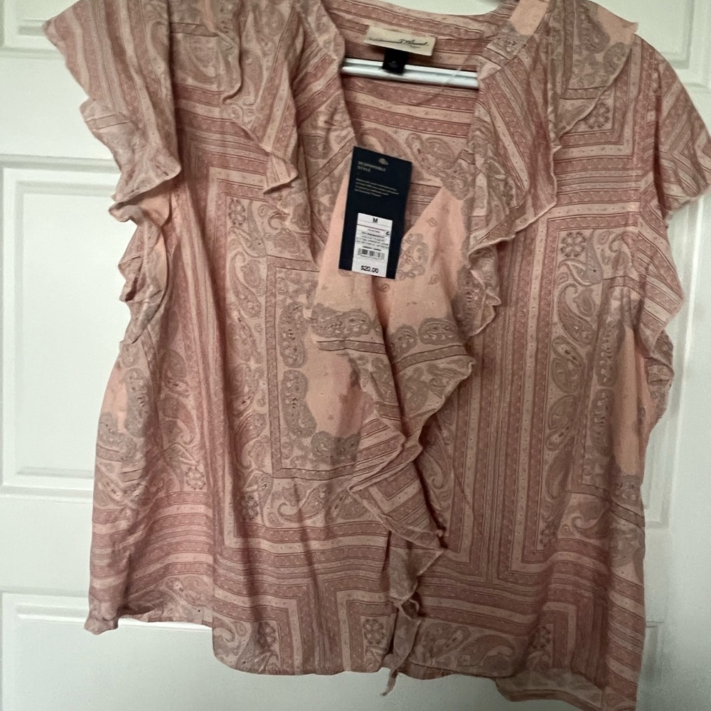 Universal Thread Blush Paisley Ruffle Blouse